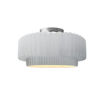 Small Tier Pleated Semi-Flush (254|CER-6370-WTWT-NCKL-LED1-700)