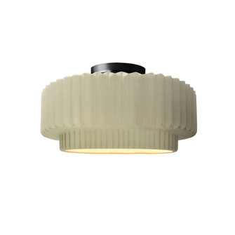 Small Tier Pleated Semi-Flush (254|CER-6370-VAN-MBLK-LED1-700)