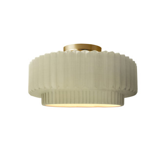 Small Tier Pleated Semi-Flush (254|CER-6370-VAN-BRSS-LED1-700)