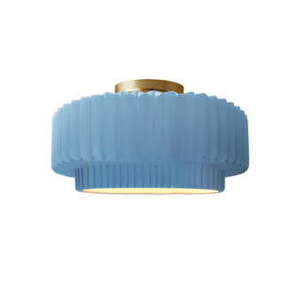 Small Tier Pleated Semi-Flush (254|CER-6370-SKBL-BRSS-LED1-700)
