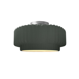 Small Tier Pleated Semi-Flush (254|CER-6370-PWGN-NCKL-LED1-700)