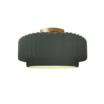 Small Tier Pleated Semi-Flush (254|CER-6370-PWGN-BRSS-LED1-700)