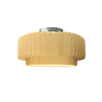 Small Tier Pleated Semi-Flush (254|CER-6370-MYLW-NCKL-LED1-700)