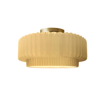 Small Tier Pleated Semi-Flush (254|CER-6370-MYLW-BRSS)