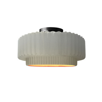 Small Tier Pleated Semi-Flush (254|CER-6370-MTGD-MBLK-LED1-700)