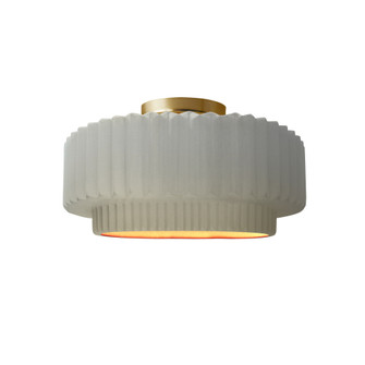 Small Tier Pleated LED Semi-Flush (254|CER-6370-MTGD-BRSS-LED1-700)