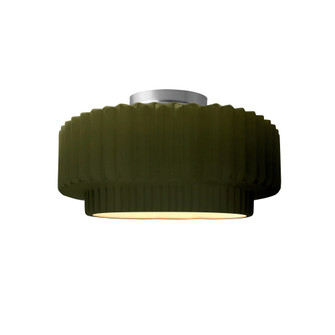 Small Tier Pleated LED Semi-Flush (254|CER-6370-MGRN-NCKL-LED1-700)