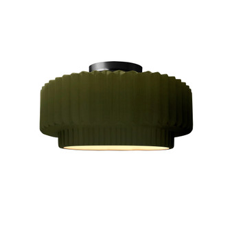 Small Tier Pleated Semi-Flush (254|CER-6370-MGRN-MBLK-LED1-700)