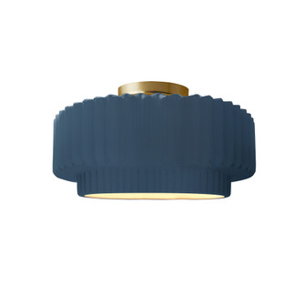 Small Tier Pleated Semi-Flush (254|CER-6370-MDMT-BRSS-LED1-700)