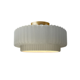 Small Tier Pleated Semi-Flush (254|CER-6370-MAT-BRSS-LED1-700)