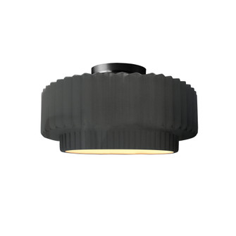 Small Tier Pleated Semi-Flush (254|CER-6370-GRY-MBLK)