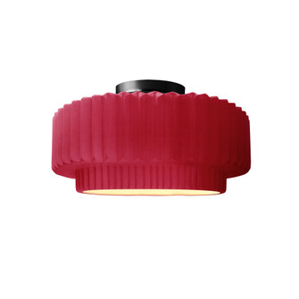 Small Tier Pleated Semi-Flush (254|CER-6370-CRSE-MBLK-LED1-700)