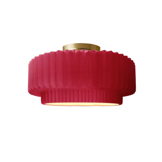 Small Tier Pleated Semi-Flush (254|CER-6370-CRSE-BRSS-LED1-700)