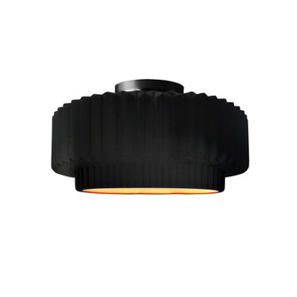 Small Tier Pleated Semi-Flush (254|CER-6370-CBGD-MBLK-LED1-700)