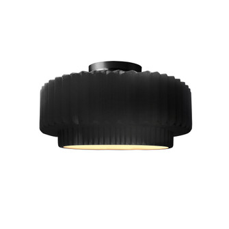 Small Tier Pleated Semi-Flush (254|CER-6370-BLK-MBLK)