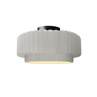 Small Tier Pleated Semi-Flush (254|CER-6370-BIS-MBLK)