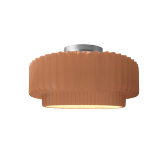 Small Tier Pleated Semi-Flush (254|CER-6370-ADOB-NCKL)
