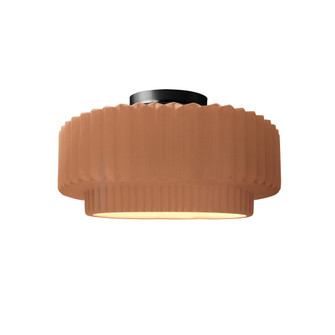 Small Tier Pleated Semi-Flush (254|CER-6370-ADOB-MBLK-LED1-700)