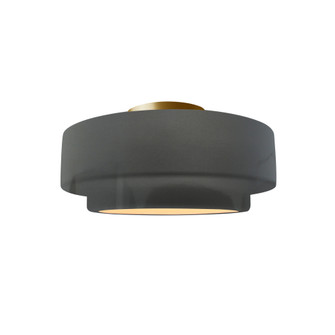 Small Tier Semi-Flush (254|CER-6360-GRY-BRSS)