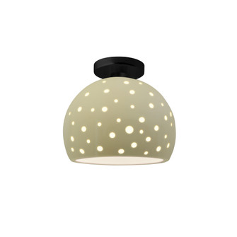 Perforated Medium Globe Semi-Flush (254|CER-6359-VAN-MBLK-LED1-700)