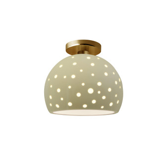 Perforated Medium Globe Semi-Flush (254|CER-6359-VAN-BRSS-LED1-700)