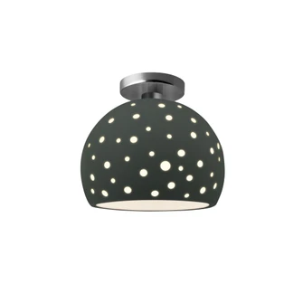 Perforated Medium Globe Semi-Flush (254|CER-6359-PWGN-NCKL)