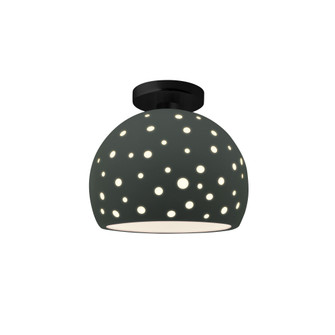 Perforated Medium Globe Semi-Flush (254|CER-6359-PWGN-MBLK)