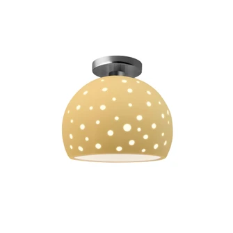 Perforated Medium Globe Semi-Flush (254|CER-6359-MYLW-NCKL-LED1-700)