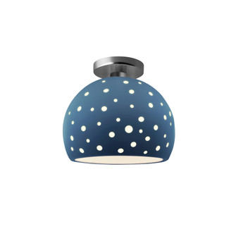 Perforated Medium Globe Semi-Flush (254|CER-6359-MID-NCKL)