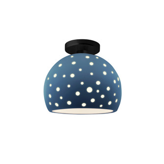 Perforated Medium Globe Semi-Flush (254|CER-6359-MID-MBLK)