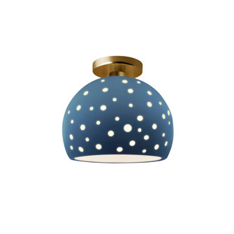 Perforated Medium Globe Semi-Flush (254|CER-6359-MID-BRSS)