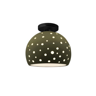 Perforated Medium Globe Semi-Flush (254|CER-6359-MGRN-MBLK)