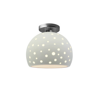 Perforated Medium Globe Semi-Flush (254|CER-6359-MAT-NCKL-LED1-700)