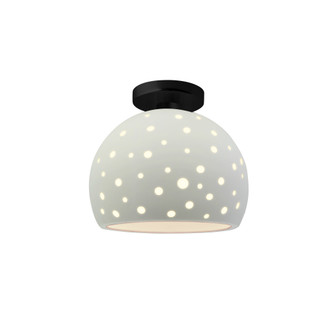 Perforated Medium Globe Semi-Flush (254|CER-6359-MAT-MBLK-LED1-700)