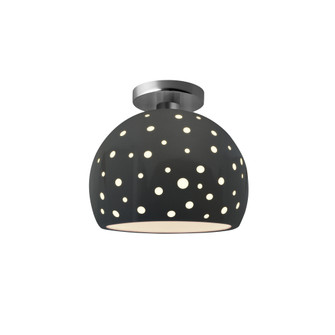 Perforated Medium Globe Semi-Flush (254|CER-6359-GRY-NCKL)