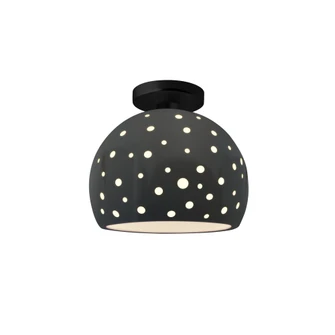Perforated Medium Globe Semi-Flush (254|CER-6359-GRY-MBLK)