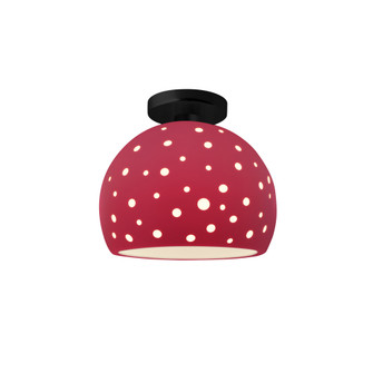 Perforated Medium Globe Semi-Flush (254|CER-6359-CRSE-MBLK)