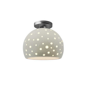 Perforated Medium Globe LED Semi-Flush (254|CER-6359-CRK-NCKL-LED1-700)