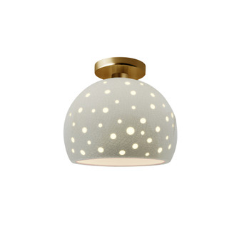 Perforated Medium Globe Semi-Flush (254|CER-6359-CRK-BRSS-LED1-700)