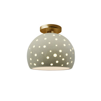 Perforated Medium Globe Semi-Flush (254|CER-6359-CKC-BRSS)