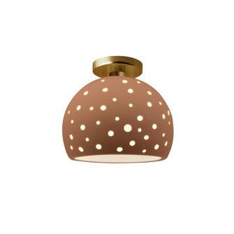 Perforated Medium Globe Semi-Flush (254|CER-6359-ADOB-BRSS)
