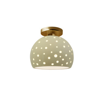 Perforated Small Globe Semi-Flush (254|CER-6357-VAN-BRSS-LED1-700)