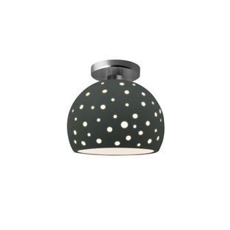 Perforated Small Globe Semi-Flush (254|CER-6357-PWGN-NCKL-LED1-700)