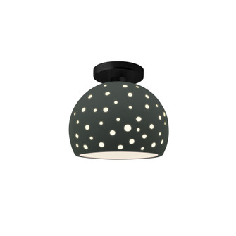 Perforated Small Globe Semi-Flush (254|CER-6357-PWGN-MBLK-LED1-700)