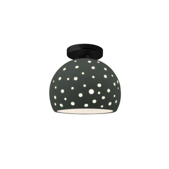 Perforated Small Globe Semi-Flush (254|CER-6357-PWGN-MBLK-LED1-700)