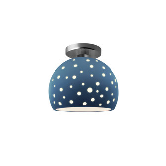 Perforated Small Globe Semi-Flush (254|CER-6357-MID-NCKL-LED1-700)