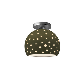 Perforated Small Globe Semi-Flush (254|CER-6357-MGRN-NCKL-LED1-700)