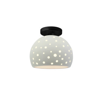Perforated Small Globe Semi-Flush (254|CER-6357-MAT-MBLK-LED1-700)