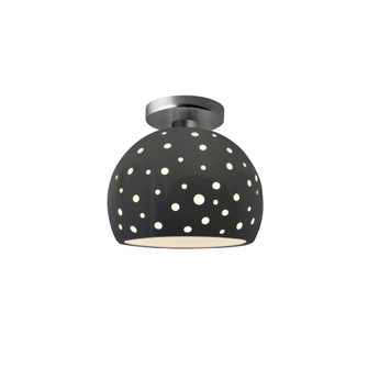 Perforated Small Globe Semi-Flush (254|CER-6357-GRY-NCKL)