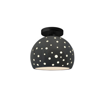 Perforated Small Globe Semi-Flush (254|CER-6357-GRY-MBLK)